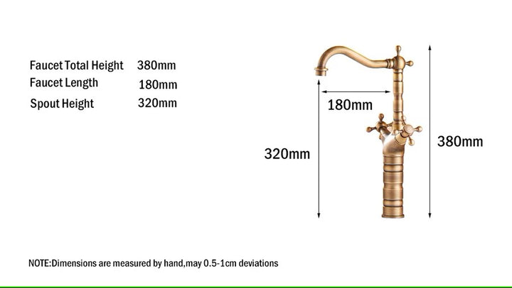 Antique Brass Finishing Bathroom Faucets Basin Faucets Dual Handle Hot Cold Wash Basin Tap Lavatory Faucet