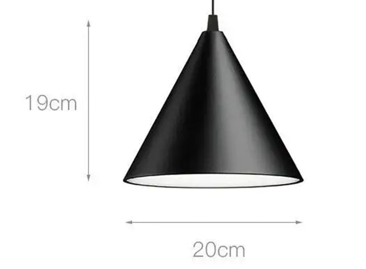 Modern Light Black Metal Long Wire Cone Shape Pendant Lamp Kitchen Island Hanging Lamp Bedside Suspension Lighting