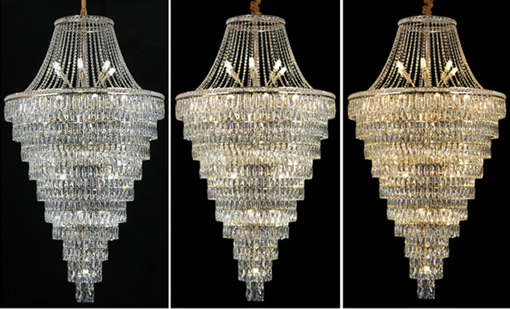 Luxury Multi-Layer Crystal Chandelier for Modern Foyers, Large Dining Rooms and  Staircases