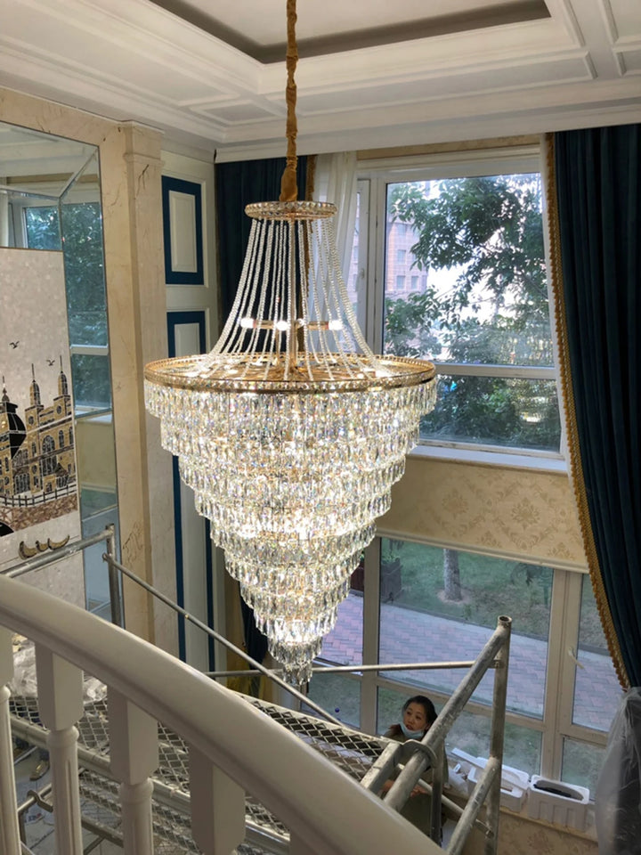 Luxury Multi-Layer Crystal Chandelier for Modern Foyers, Large Dining Rooms and  Staircases