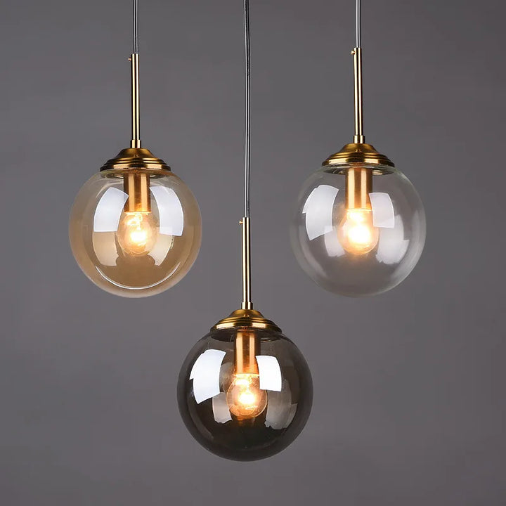 Modern LED Glass Ball Ceiling Pendant Lights - Bedroom Bedside and Living Room Home Décor lighting