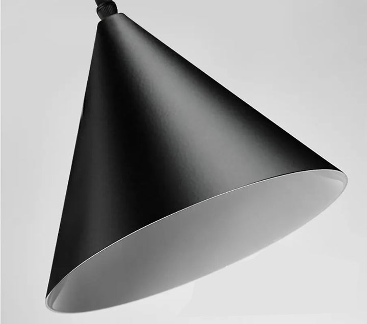 Modern Light Black Metal Long Wire Cone Shape Pendant Lamp Kitchen Island Hanging Lamp Bedside Suspension Lighting