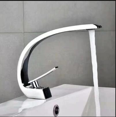 Basin Faucet Modern Bathroom Mixer Tap Black/Gold Washbasin Faucet Single Handle Hot and Cold Waterfall Faucet - ATY Home Decor