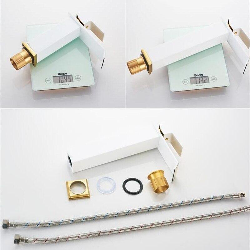 Basin Faucets Square Waterfall Bathroom Faucet Single Handle Basin Mixer Tap Bath Antique Faucet Brass Sink Water Crane Gold - ATY Home Decor