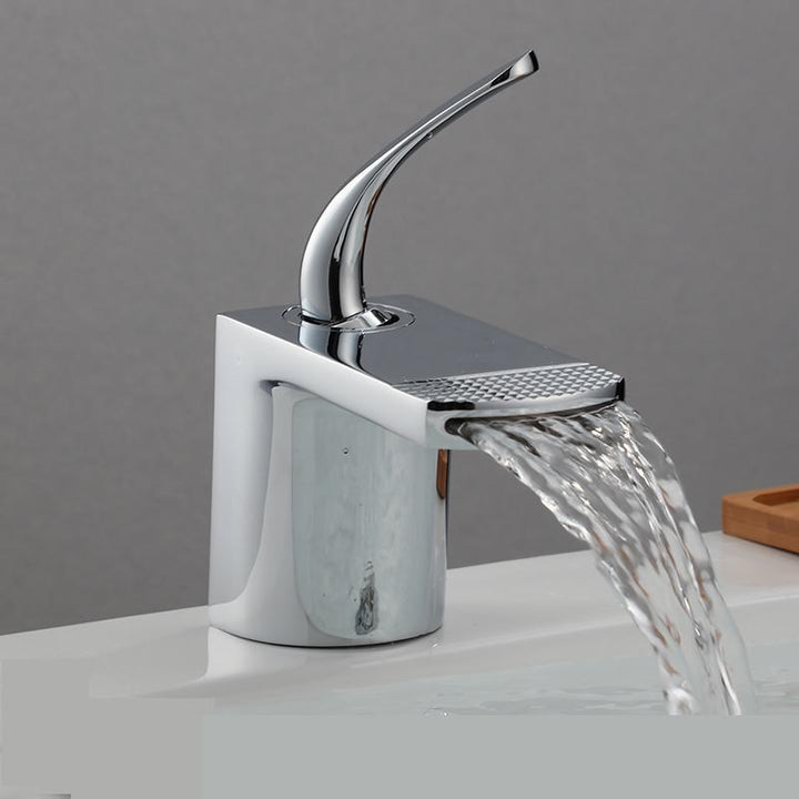 Basin Faucets White Gold Bathroom Faucet Hot and Cold Mixer Tap Black Brass Toilet Sink Water Crane Waterfall - ATY Home Decor