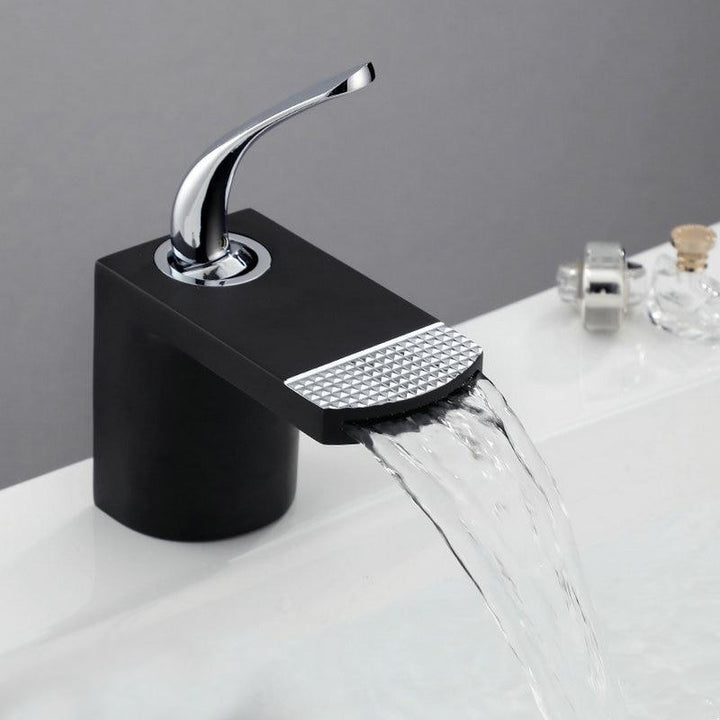 Basin Faucets White Gold Bathroom Faucet Hot and Cold Mixer Tap Black Brass Toilet Sink Water Crane Waterfall - ATY Home Decor