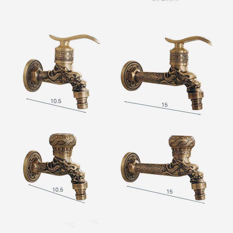 Bathroom Faucet Brass Tap Kitchen Outdoor Garden Taps High Quality Washing Machine Mop Luxury Antique Decorative Bibcock - ATY Home Decor