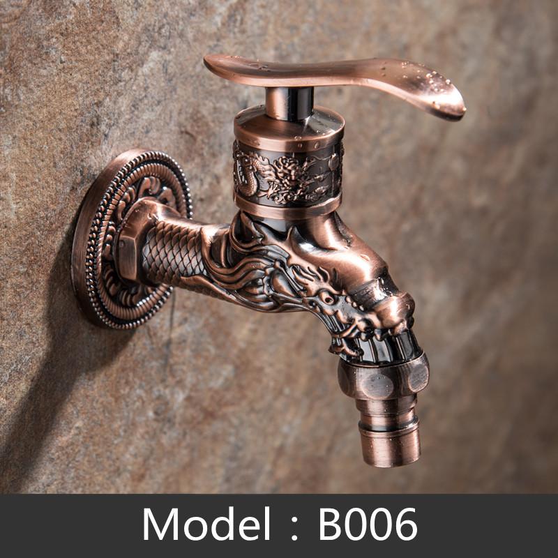 Grifo de baño, grifo de latón, cocina, grifos de jardín al aire libre, fregona de lavadora de alta calidad, bibcock decorativo antiguo de lujo
