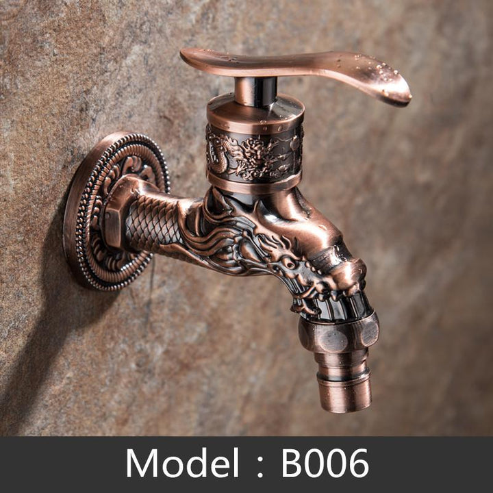 Grifo de baño, grifo de latón, cocina, grifos de jardín al aire libre, fregona de lavadora de alta calidad, bibcock decorativo antiguo de lujo