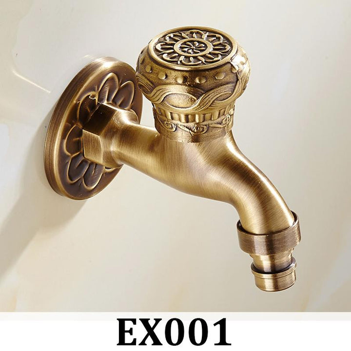 Bathroom Faucet Brass Tap Kitchen Outdoor Garden Taps High Quality Washing Machine Mop Luxury Antique Decorative Bibcock - ATY Home Decor