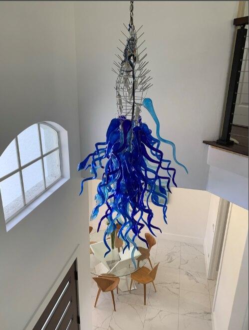 Big Indoor Lighting Murano Glass Chandelier Lustre Led Modern Blown Glass Chandeliers Lamps Home Hotel Loft Decor - ATY Home Decor