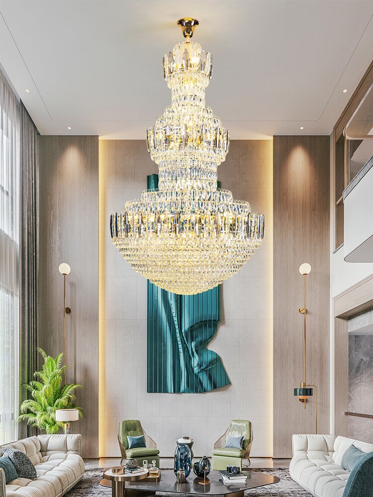 Big Modern Crystal Chandelier European Style Hall Parlor - ATY Home Decor