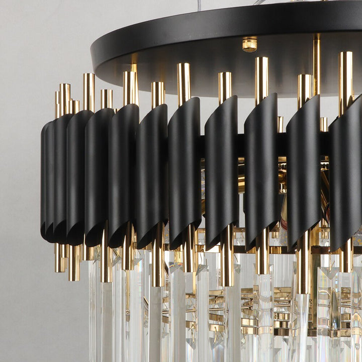 Black Round Copper Kitchen Crystal Ceiling Chandelier In The Living Room Bedroom Decoration Indoor - ATY Home Decor