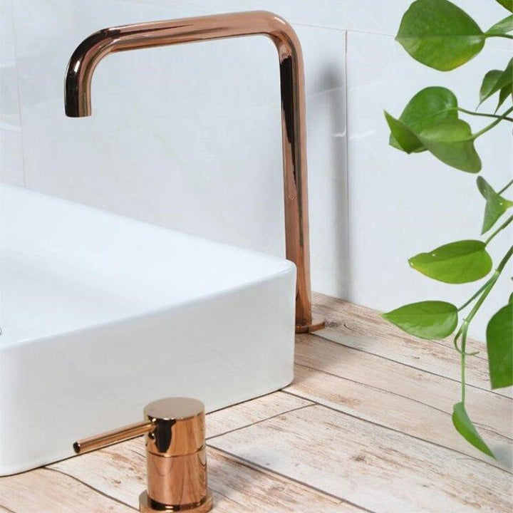 Brass Hot And Cold Bathroom Super Long Pipe Two Holes Basin Faucet Bathroom Faucet Sink Tap 360 Rotating Widespread Basin - ATY Home Decor