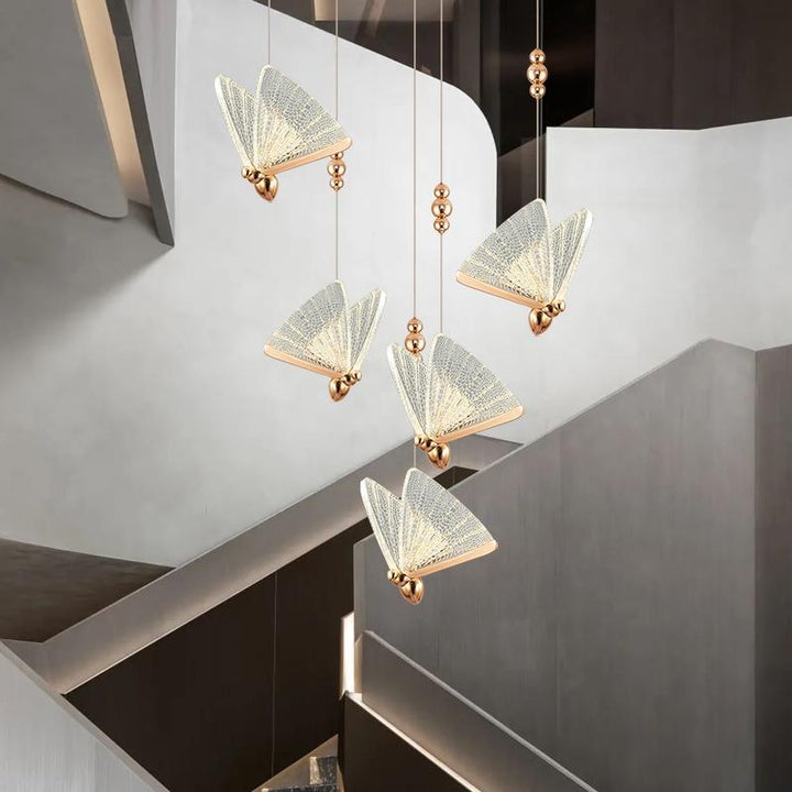 Butterfly Stair Chandelier Dining Room Ceiling Pendant Light Exhibition Hall Attic Large Chandelier - ATY Home Decor