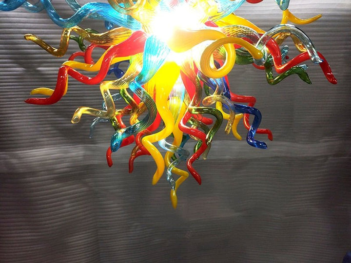 Lámpara colgante de cristal soplado de colores