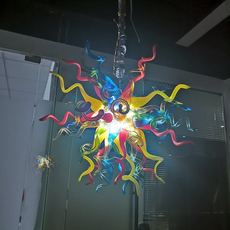 Lámpara colgante de cristal soplado de colores