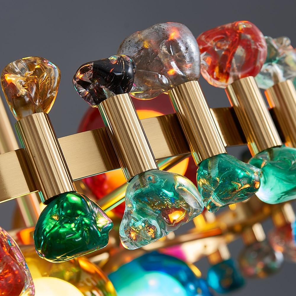 Colorful Modern Crystal Chandelier For Living And Dining Room