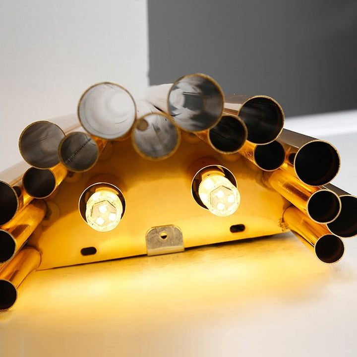 Creative Design Modern Gold Tube LED Wall Sconces Lamp Bedroom Bedside Light Fixtures