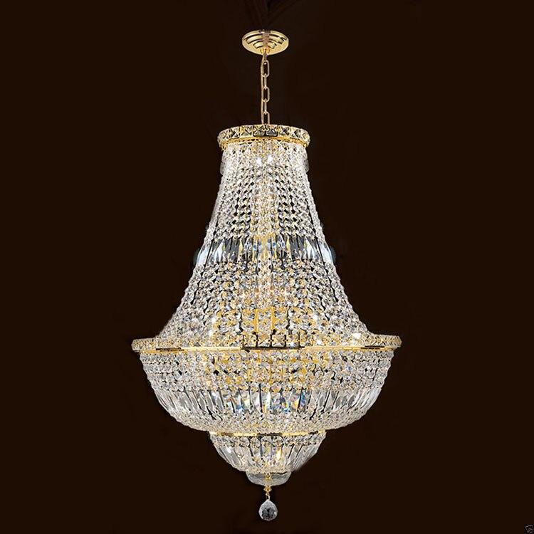 French Empire Crystal Chandelier in Gold or Chrome Finish