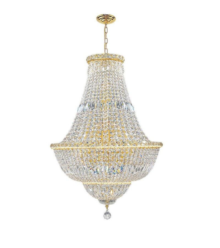 French Empire Crystal Chandelier in Gold or Chrome Finish