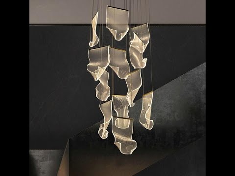 Duplex Rotating Staircase LED Chandelier Lighting Postmodern Creative Pendant Lamp Dinning Living