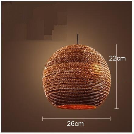 Industrial Modern Nordic Pendant Corrugated Paper Lamp Lights Hanging Lighting for Home Dining Room Cafe Bar Decoration