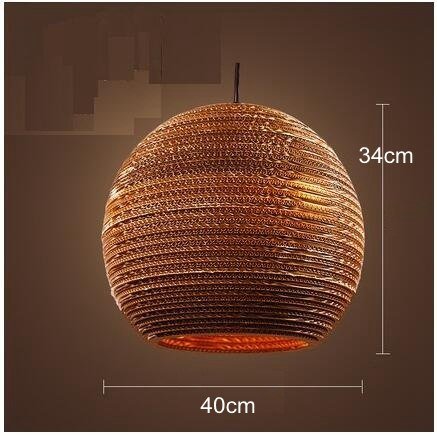 Industrial Modern Nordic Pendant Corrugated Paper Lamp Lights Hanging Lighting for Home Dining Room Cafe Bar Decoration