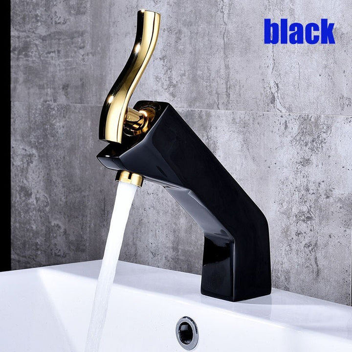 Innovador 1 juego de grifos de lavabo multicolores para el hogar Grifos de agua fría y caliente Cromo Negro Blanco Rojo Dorado Púrpura Grifo del lavabo del baño