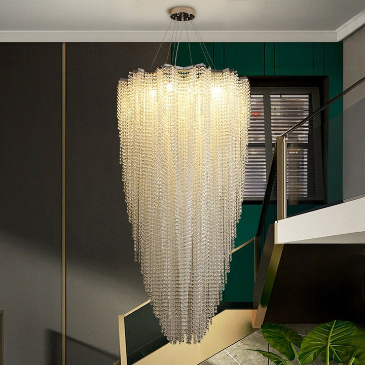 Large Round Shape Modern Crystal Chandelier For Living Room Staircase