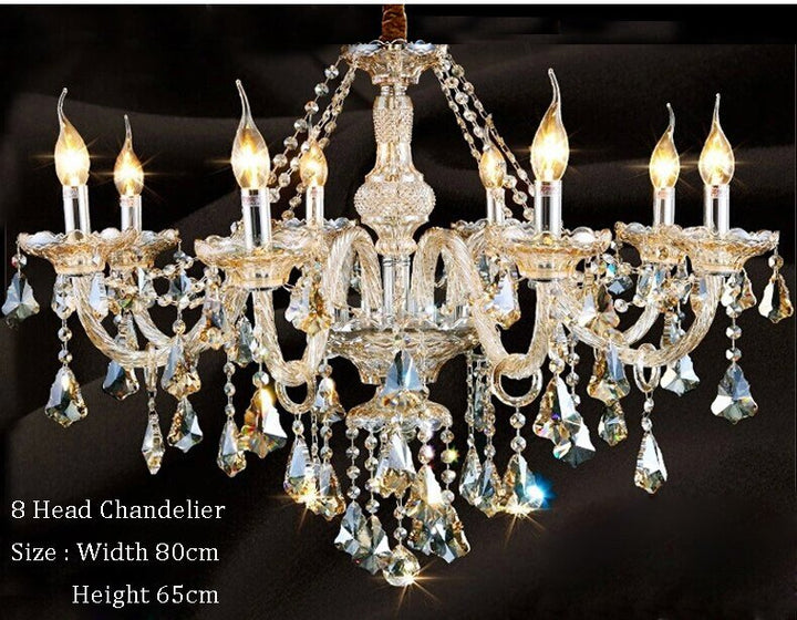 Lighting Luxury Candle Crystal Chandeliers Light K9 Cognac Crystal Chandeliers Lustre Light Lighting