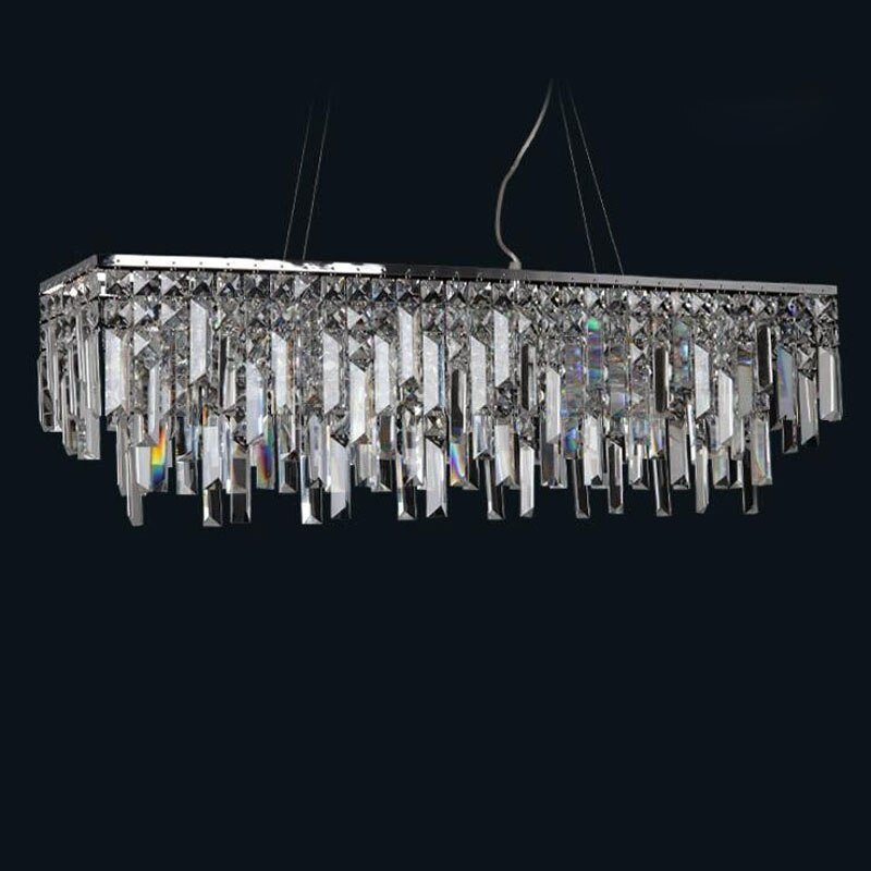 Lighting Modern Crystal Pendant Light Chrome Rectangle Pendant Light Guaranteed 100%