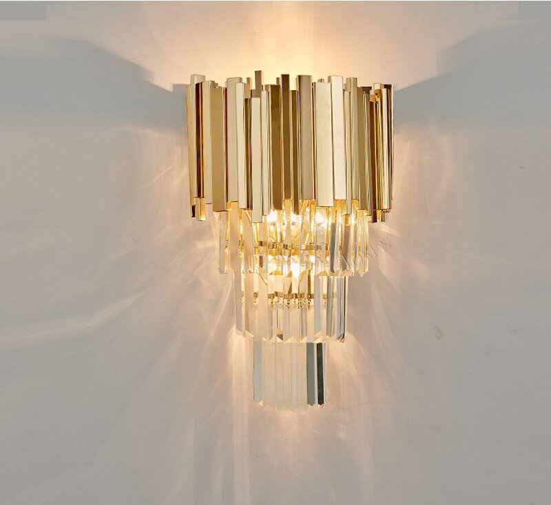 Lighting Post-Modern Crystal Wall Sconce Light Crystal Wall Luxury Creative Warm Hallway Bedroom Bedside Lamp