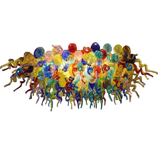 Luxury Art Lamp Murano Multicolor Bubbles LED Blown Glass Ceiling Mounted Chandeliers for Dining Room