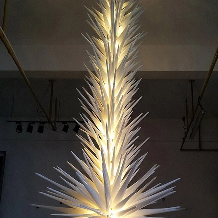 Lujo gran escultura de pie LED de cristal de luz de piso Naranja Azul Arte Creativo Lámpara de pie de cristal para el hogar Hotel Jardín