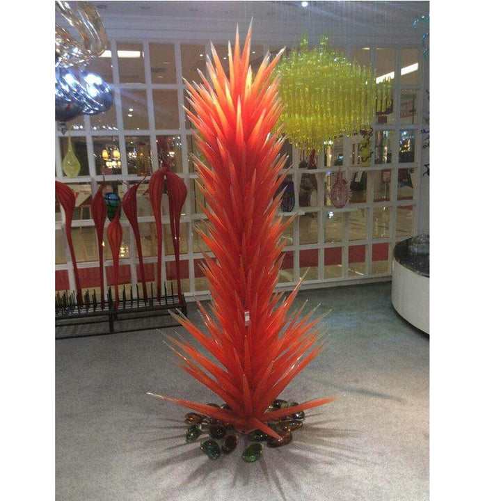 Lujo gran escultura de pie LED de cristal de luz de piso Naranja Azul Arte Creativo Lámpara de pie de cristal para el hogar Hotel Jardín