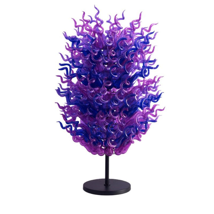 Lujo gran escultura de pie LED de cristal de luz de piso Naranja Azul Arte Creativo Lámpara de pie de cristal para el hogar Hotel Jardín