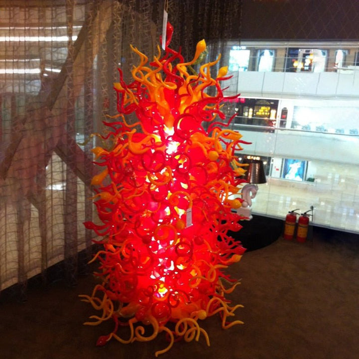 Lujo gran escultura de pie LED de cristal de luz de piso Naranja Azul Arte Creativo Lámpara de pie de cristal para el hogar Hotel Jardín