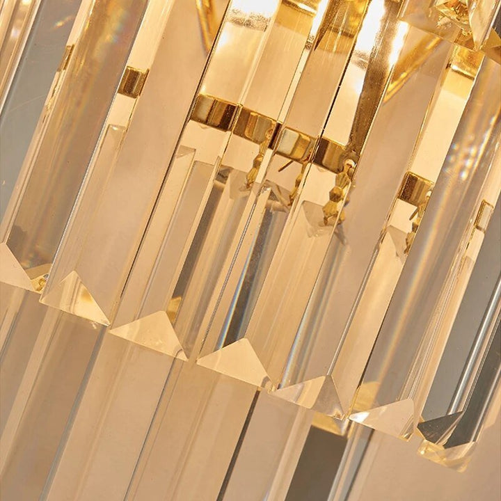 Sophisticated Crystal Wall Sconce in Gold, Chrome, or Black for Living Room, Bedroom, and Hallway Illumination