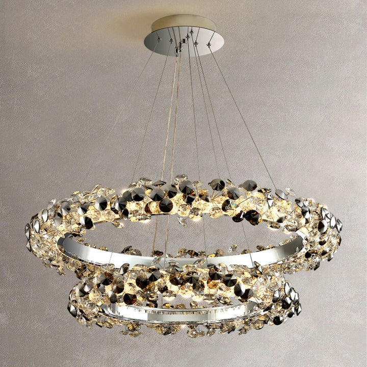 Lujosa Araña LED de Cristal - Moderno Diseño Colgante - Vestíbulo - Comedor - Decoración de Dormitorios