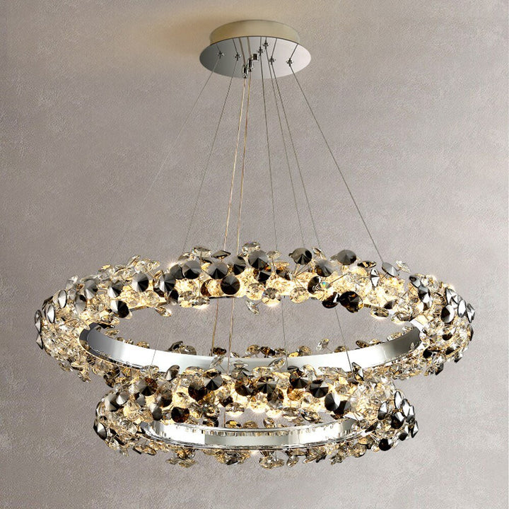 Lujosa Araña LED de Cristal - Moderno Diseño Colgante - Vestíbulo - Comedor - Decoración de Dormitorios