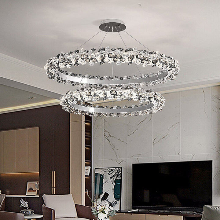 Lujosa Araña LED de Cristal - Moderno Diseño Colgante - Vestíbulo - Comedor - Decoración de Dormitorios