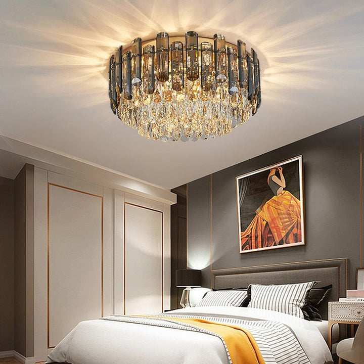 Luxury Large Black Color Crystal Living Room Ceiling Light - ATY Home Decor