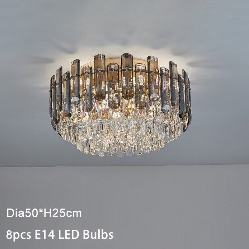 Luxury Large Black Color Crystal Living Room Ceiling Light - ATY Home Decor