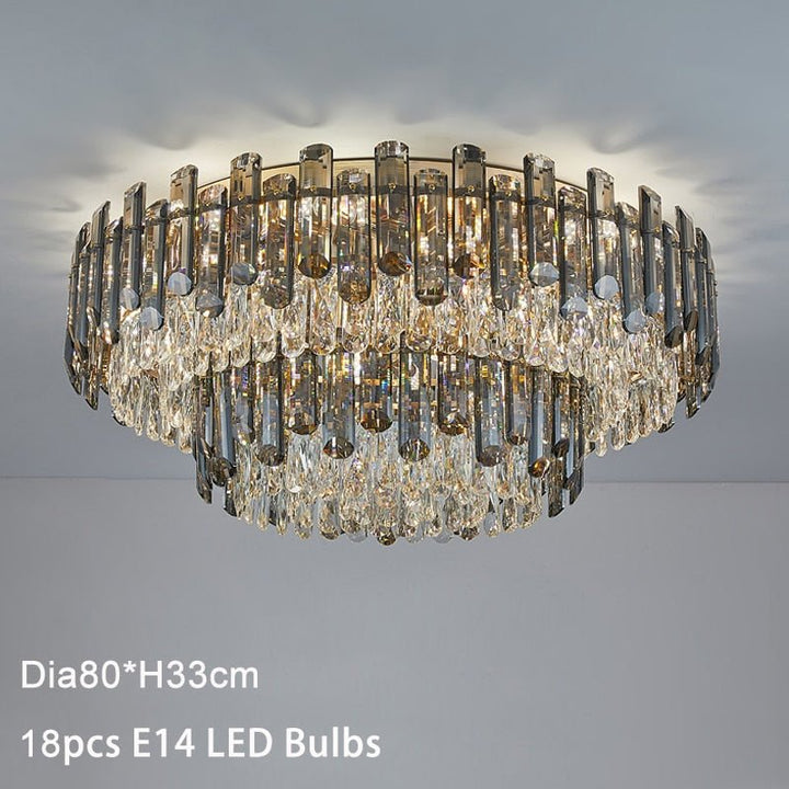 Luxury Large Black Color Crystal Living Room Ceiling Light - ATY Home Decor