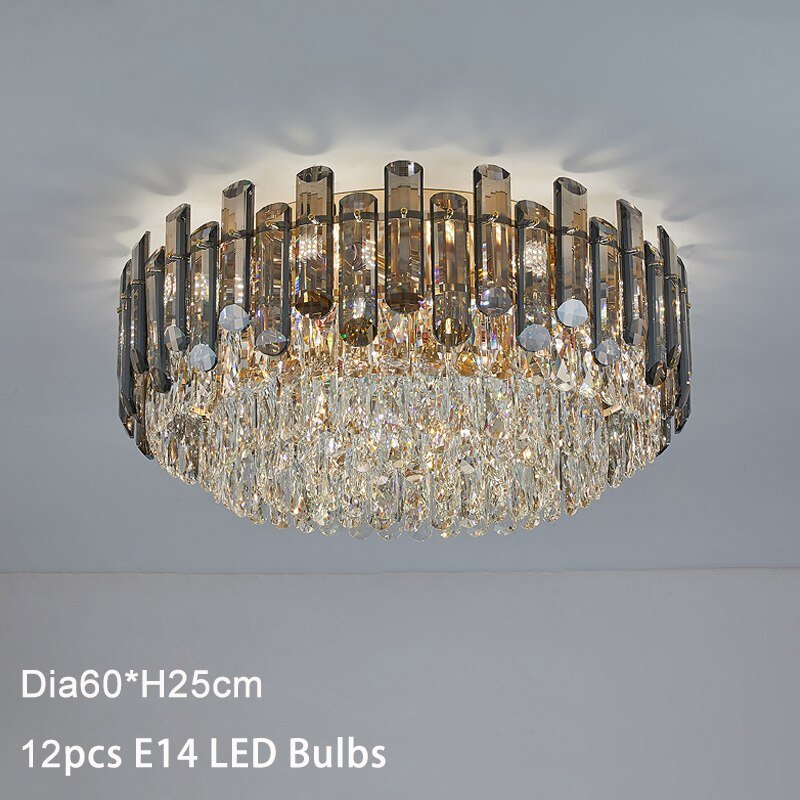 Luxury Large Black Color Crystal Living Room Ceiling Light - ATY Home Decor