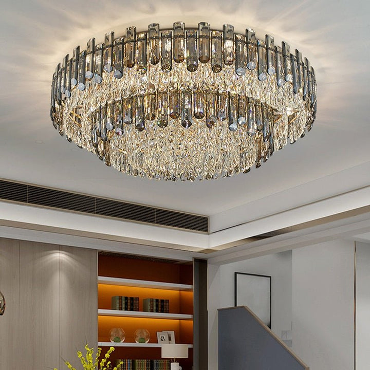 Luxury Large Black Color Crystal Living Room Ceiling Light - ATY Home Decor