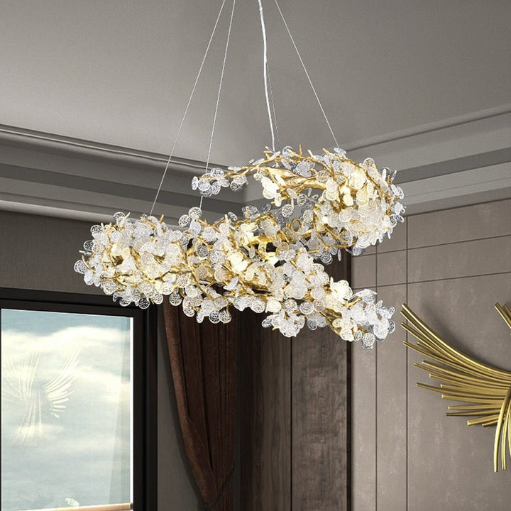 Lujo Villa Lámpara Moderna Iluminación Oro Led Colgante Salón Dormitorio Decoración