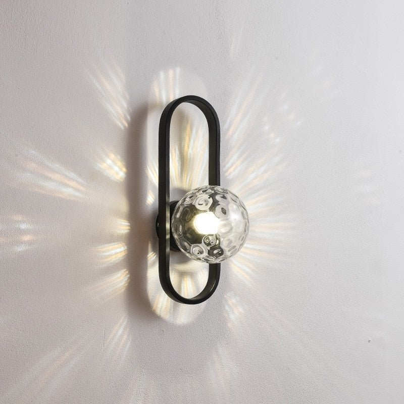 Pasillo de cristal minimalista Lámpara de pared Balcón Pasillo Porche Dormitorio Apliques creativos