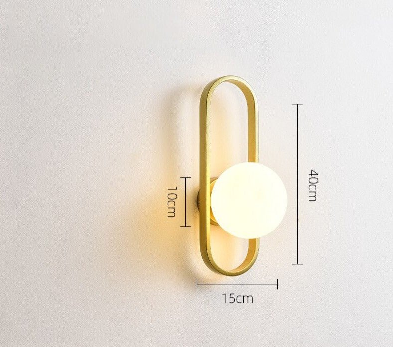 Pasillo de cristal minimalista Lámpara de pared Balcón Pasillo Porche Dormitorio Apliques creativos